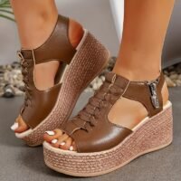 Stylish Fish Mouth Wedge Sandals