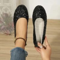Women's Glitter Stylish Flat Shoes