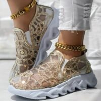 Women's Glitter Mesh Casual Sneakers