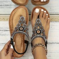 Floral Embellished Flat Sandals
